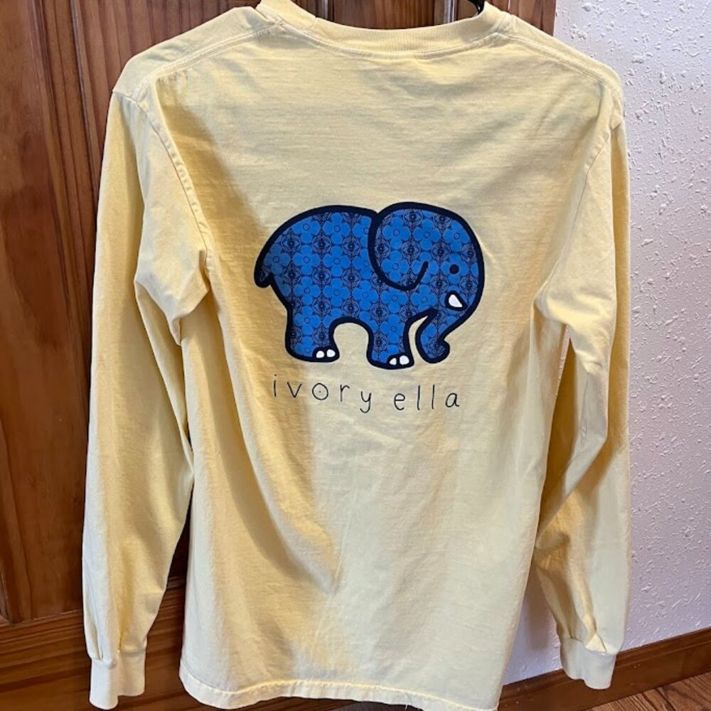 Ivory Ella Long Sleeve Pocket T-Shirt, Yellow, Small
